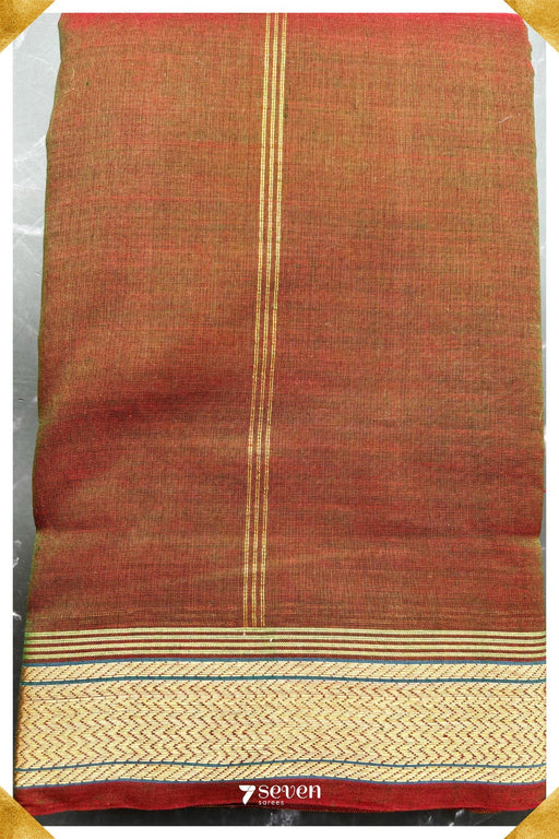 Aala Signature Seven Handloom Brown Bangalore Cotton Saree - Seven Sarees - Saree - Seven Sarees