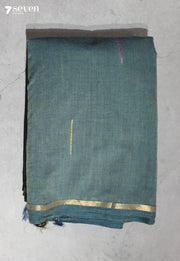 Aalaya Signature Seven Handloom Blue Bangalore Pure Cotton Saree - Seven Sarees - Saree - Seven Sarees