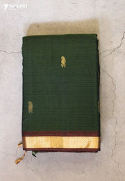 Aarithya Signature Seven Handloom Green Bangalore Pure Cotton Saree - Seven Sarees - Saree - Seven Sarees