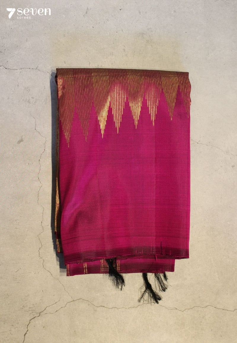 Aarnika Signature Seven Handloom Pink Bangalore Pure Silk Saree|Silk Mark Certified - Seven Sarees - Saree - Seven Sarees