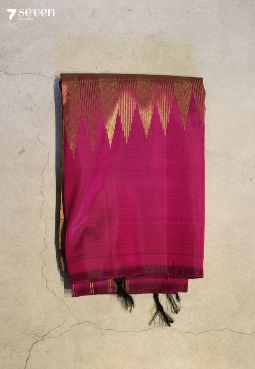 Aarnika Signature Seven Handloom Pink Bangalore Pure Silk Saree|Silk Mark Certified - Seven Sarees - Saree - Seven Sarees