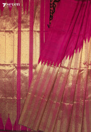 Aarnika Signature Seven Handloom Pink Bangalore Pure Silk Saree|Silk Mark Certified - Seven Sarees - Saree - Seven Sarees