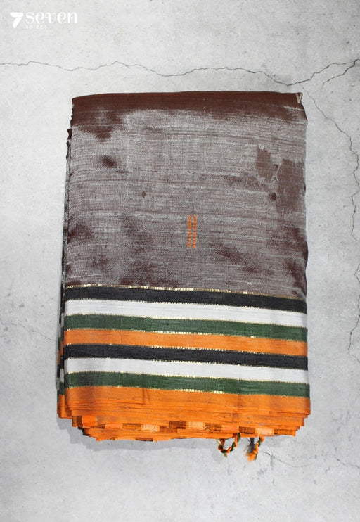 Aarshina Signature Seven Handloom Silver Bangalore Vegan Silk Saree - Seven Sarees - Saree - Seven Sarees
