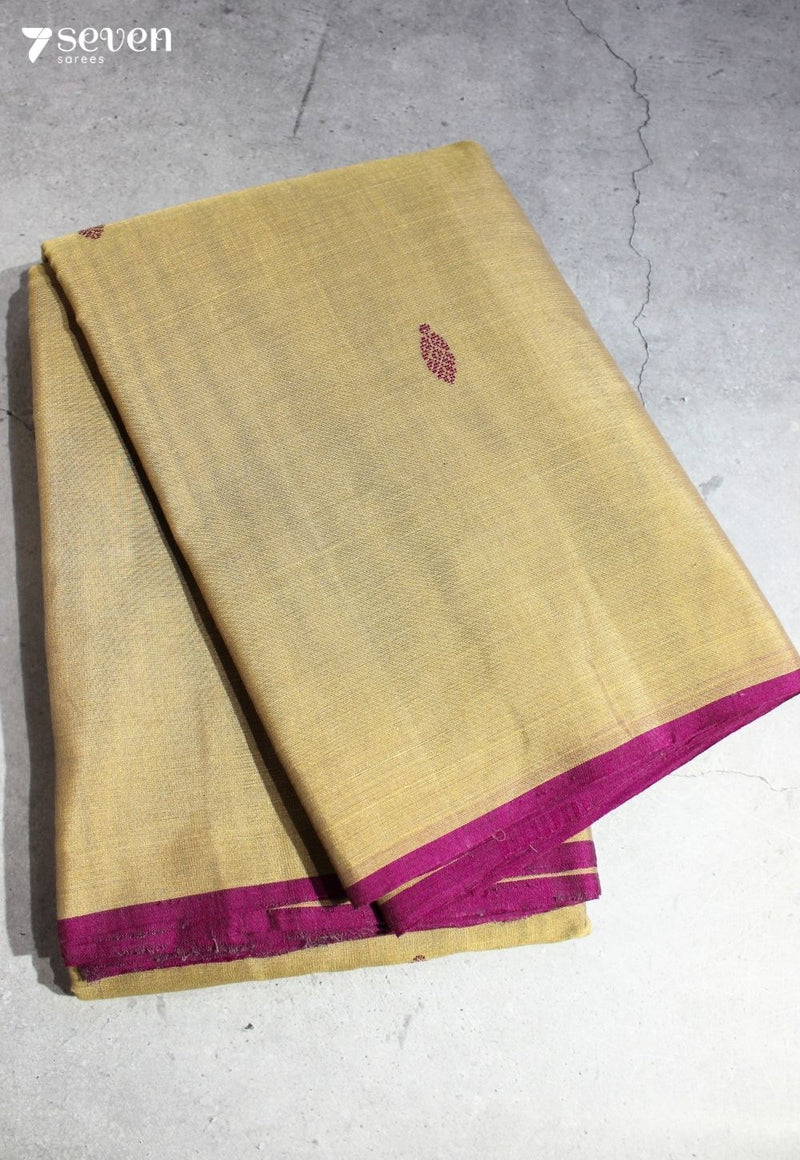 Aaryavalli Signature Seven Handloom Khakhi Bangalore Pure Cotton Saree - Seven Sarees - Saree - Seven Sarees