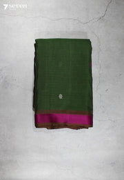 Aavirya Signature Seven Handloom Green Bangalore Pure Cotton Saree - Seven Sarees - Saree - Seven Sarees