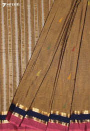 Abhiri Signature Seven Handloom Mustard Bangalore Pure Cotton Saree - Seven Sarees - Saree - Seven Sarees