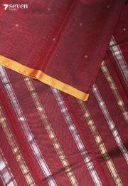 Adhritika Signature Seven Handloom Red Bangalore Pure Silk Cotton Saree - Seven Sarees - Saree - Seven Sarees