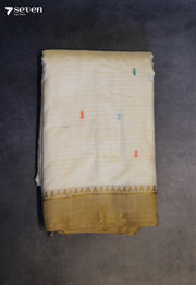 Ahalira Signature Seven Handloom Off - White Bangalore Pure Cotton Saree - Seven Sarees - Saree - Seven Sarees