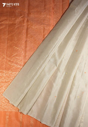 Ahalira Signature Seven Handloom Off - White Bangalore Pure Silk Cotton Saree - Seven Sarees - Saree - Seven Sarees