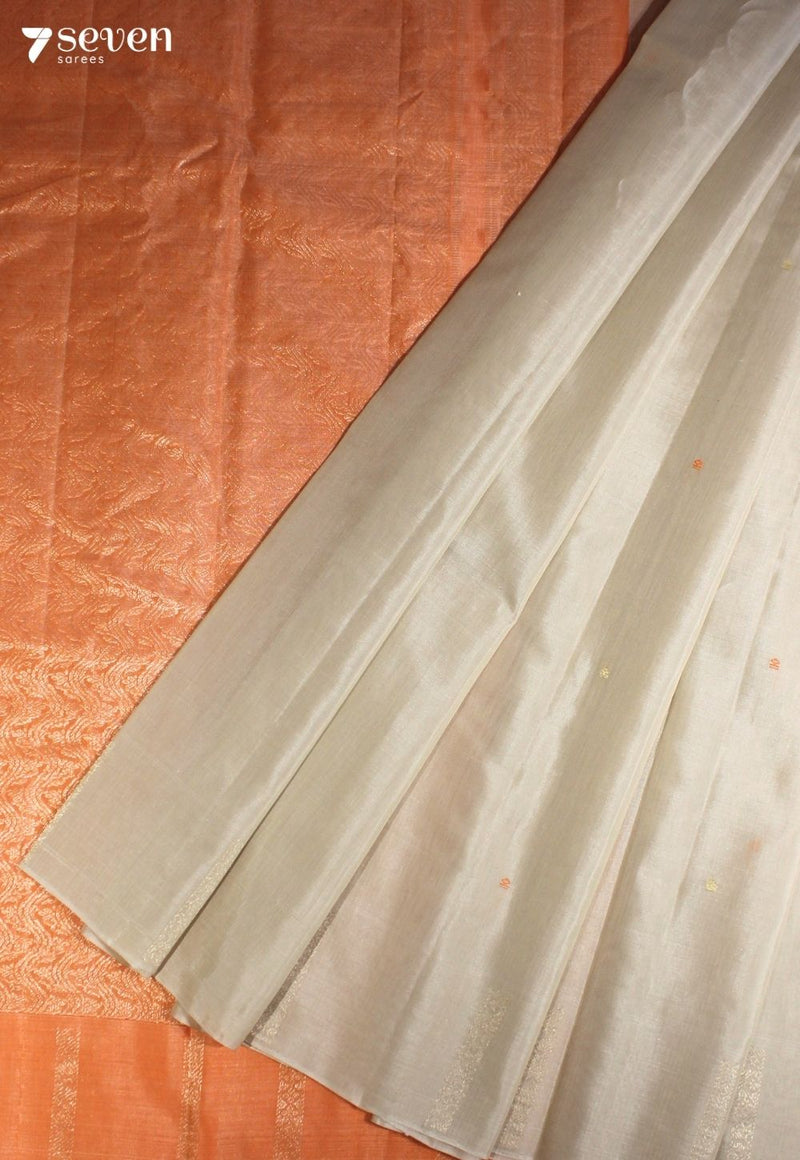 Ahalira Signature Seven Handloom Off - White Bangalore Pure Silk Cotton Saree - Seven Sarees - Saree - Seven Sarees