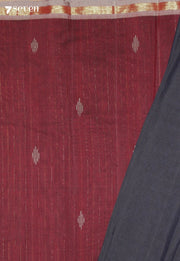 Ambalika Signature Seven Handloom Dark Blue Bangalore Pure Cotton Saree - view 3