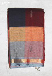 Ambalika Signature Seven Handloom Dark Blue Bangalore Pure Cotton Saree - view 2