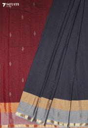 Ambalika Signature Seven Handloom Dark Blue Bangalore Pure Cotton Saree - view 1