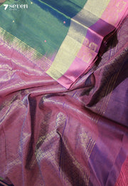 Ambara Vaibhava Signature Seven Handloom Blue Bangalore Pure Silk Cotton Saree - Seven Sarees - Saree - Seven Sarees