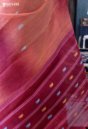 Amber Olive Signature Seven Handloom Pink Bangalore Pure Cotton Saree - Seven Sarees - Saree - Seven Sarees