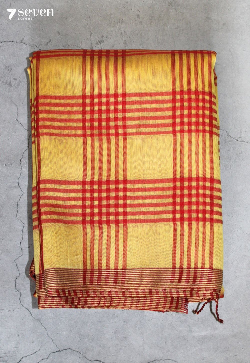 Ameya Maheshwari Handloom Yellow Silk Cotton Saree - view 2