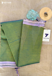 Amla Glow Signature Seven Handloom Green Bangalore Vegan Silk Saree - Seven Sarees - Saree - Seven Sarees