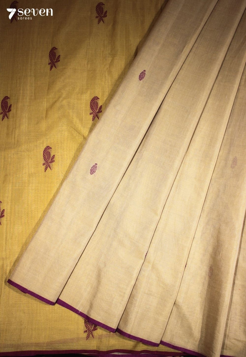 Amodini Signature Seven Handloom Khakhi Bangalore Pure Cotton Saree - Seven Sarees - Saree - Seven Sarees