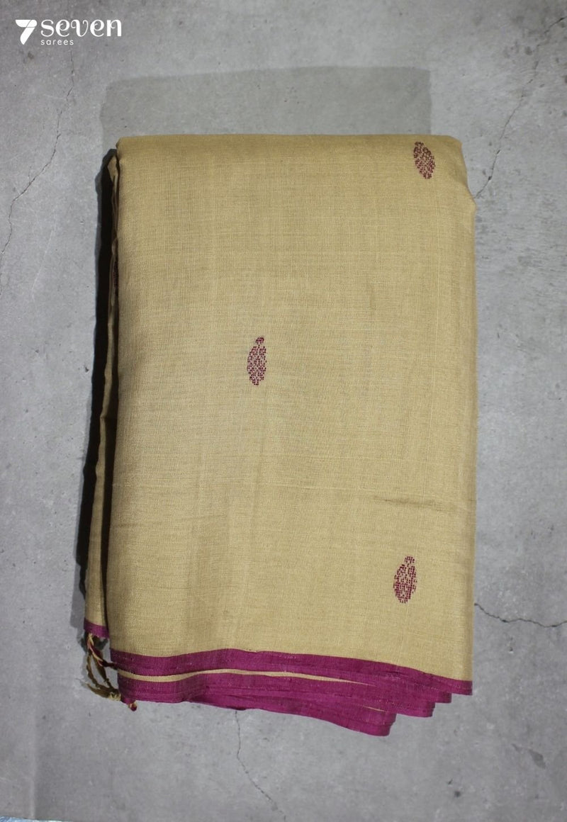 Amodini Signature Seven Handloom Khakhi Bangalore Pure Cotton Saree - Seven Sarees - Saree - Seven Sarees