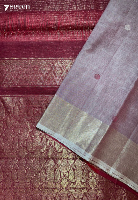 Amulya Signature Seven Handloom Pink Bangalore Pure Silk Cotton Saree - Seven Sarees - Saree - Seven Sarees