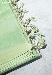 Anagha Mangalagiri Handloom Green Vegan Silk Saree - Seven Sarees - Saree - Seven Sarees