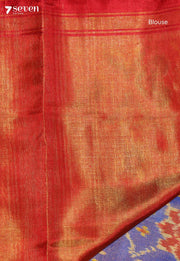 Anagha Patola Handloom Single Ikat Blue Tissue Pure Silk Saree | Silk Mark Certified - view 4