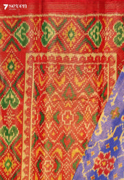 Anagha Patola Handloom Single Ikat Blue Tissue Pure Silk Saree | Silk Mark Certified - view 3