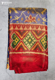 Anagha Patola Handloom Single Ikat Blue Tissue Pure Silk Saree | Silk Mark Certified - view 2