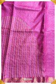 Anemone Chattisgarh Pink Pure Kosa Silk Saree|Silk Mark Certified - Seven Sarees - Saree - Seven Sarees