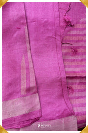 Anemone Chattisgarh Pink Pure Kosa Silk Saree|Silk Mark Certified - Seven Sarees - Saree - Seven Sarees