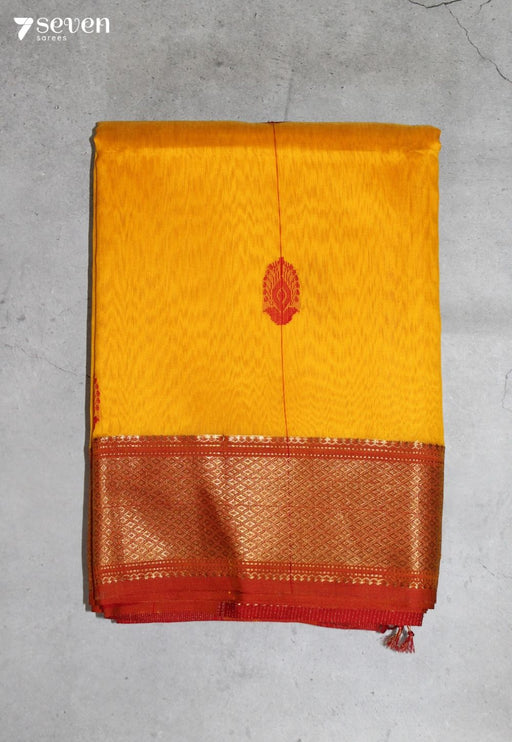 Anindita Maheshwari Handloom Yellow Silk Cotton Saree - Seven Sarees - Seven Sarees