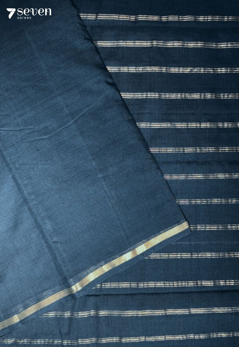 Antara Signature Seven Handloom Blue Bangalore Pure Cotton Saree - Seven Sarees - Saree - Seven Sarees