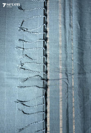 Antara Signature Seven Handloom Blue Bangalore Pure Cotton Saree - Seven Sarees - Saree - Seven Sarees