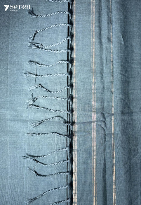 Antara Signature Seven Handloom Blue Bangalore Pure Cotton Saree - Seven Sarees - Saree - Seven Sarees