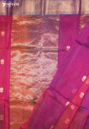 Anukriti Maheshwari Handloom Pink-Purple Silk Cotton Saree - Seven Sarees - Seven Sarees