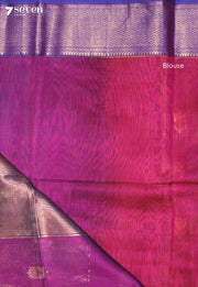 Anukriti Maheshwari Handloom Pink-Purple Silk Cotton Saree - Seven Sarees - Seven Sarees