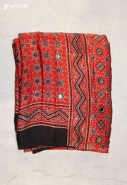 Anuradha Kutch Red Pure Handmade Ajrakh Modal with Handpasted Mirrors - view 5