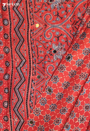 Anuradha Kutch Red Pure Handmade Ajrakh Modal with Handpasted Mirrors - view 4
