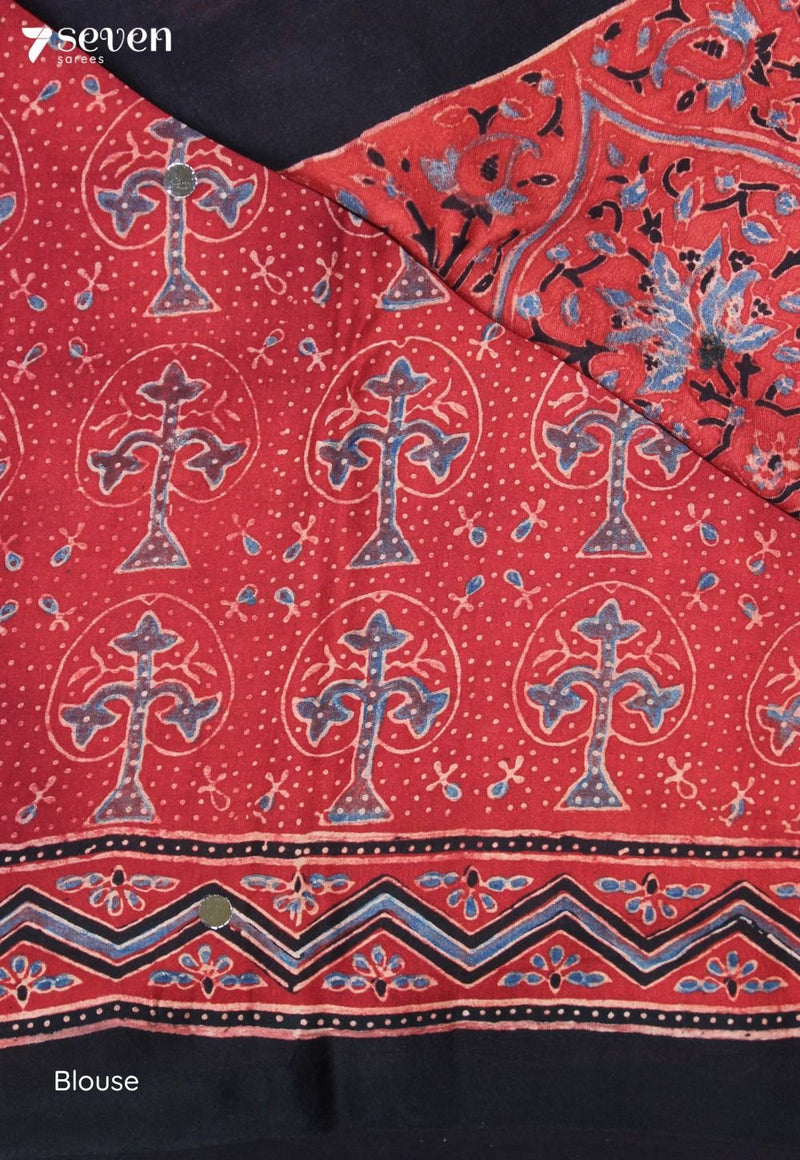 Anuradha Kutch Red Pure Handmade Ajrakh Modal with Handpasted Mirrors - view 3
