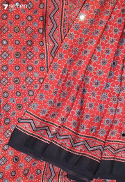 Anuradha Kutch Red Pure Handmade Ajrakh Modal with Handpasted Mirrors - view 2
