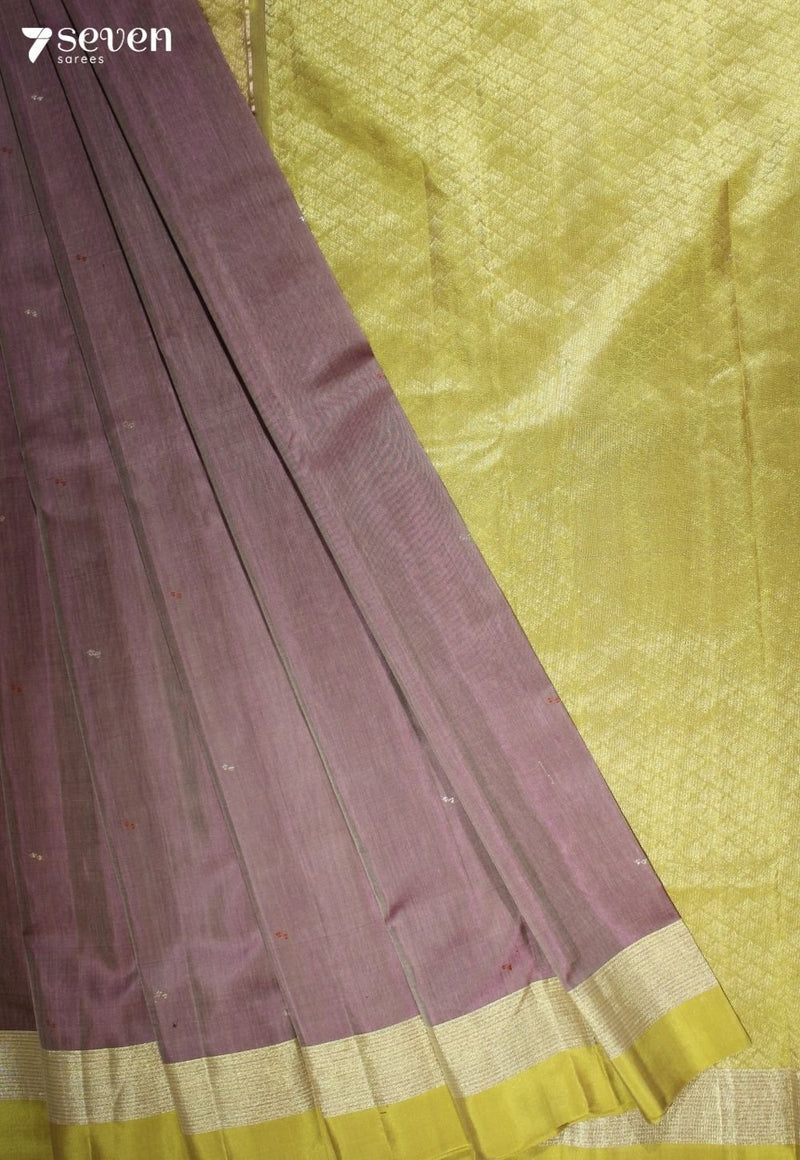 Anvaya Signature Seven Handloom Brown Bangalore Pure Silk Cotton Saree - Seven Sarees - Saree - Seven Sarees
