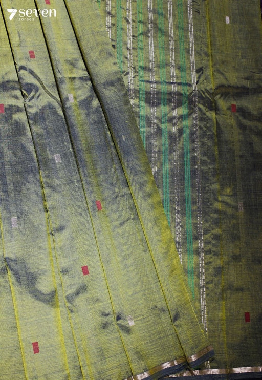 Anvaya Signature Seven Handloom Green Bangalore Vegan Silk Saree - Seven Sarees - Saree - Seven Sarees