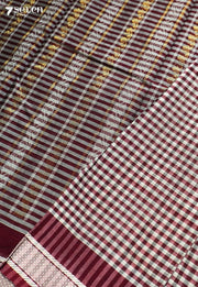 Anvita Signature Seven Handloom Red Bangalore Pure Cotton Saree - Seven Sarees - Saree - Seven Sarees