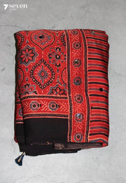 Anvitha Kutch Red Pure Handmade Ajrakh Modal with Handpasted Mirrors - view 2