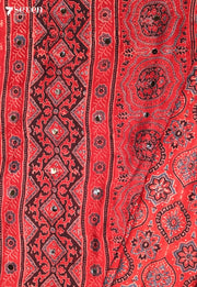 Anvitha Kutch Red Pure Handmade Ajrakh Modal with Handpasted Mirrors - view 3