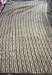 Apron & Fern Jaipur Green Handblock 100% Cotton Saree - Seven Sarees - Saree - Seven Sarees