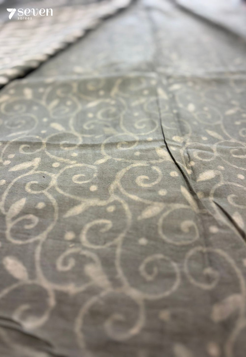 Apron & Fern Jaipur Green Handblock 100% Cotton Saree - Seven Sarees - Saree - Seven Sarees