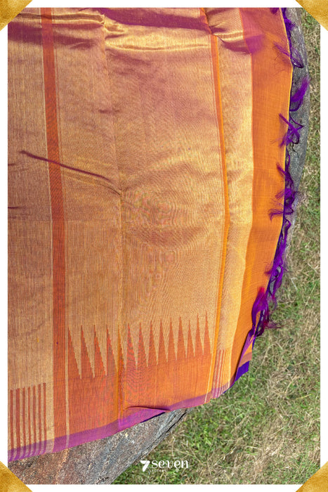 Arali Signature Seven Handloom Violet Bangalore Silk Cotton Saree - Seven Sarees - Saree - Seven Sarees