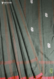 Archana Signature Seven Handloom Green Bangalore Pure Cotton Saree - Seven Sarees - Saree - Seven Sarees