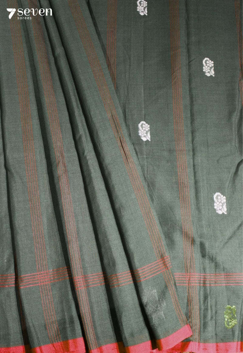 Archana Signature Seven Handloom Green Bangalore Pure Cotton Saree - Seven Sarees - Saree - Seven Sarees